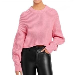 A.L.C. Cashmere blend crop swetaer-pink knit- Size XL
